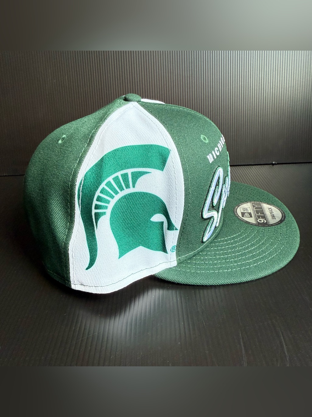 Nwt New Era Michigan State Spartans Green White Team Script Snapback Hat Cap — image 6 of 8